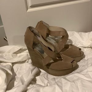 Michael Kors platform wedge sued material 9M